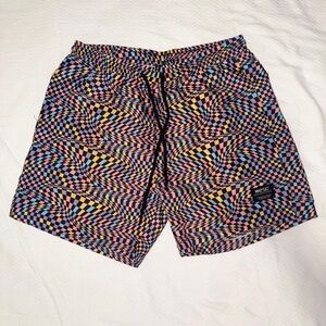 Wesc Colorful Checkered Swim Trunks Men's L - Women's XL